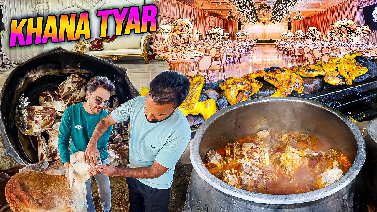 Shadi Day Dinner ki Tyari Aur Hall ki Decoration ✨ Slaughtering Goats 🐐