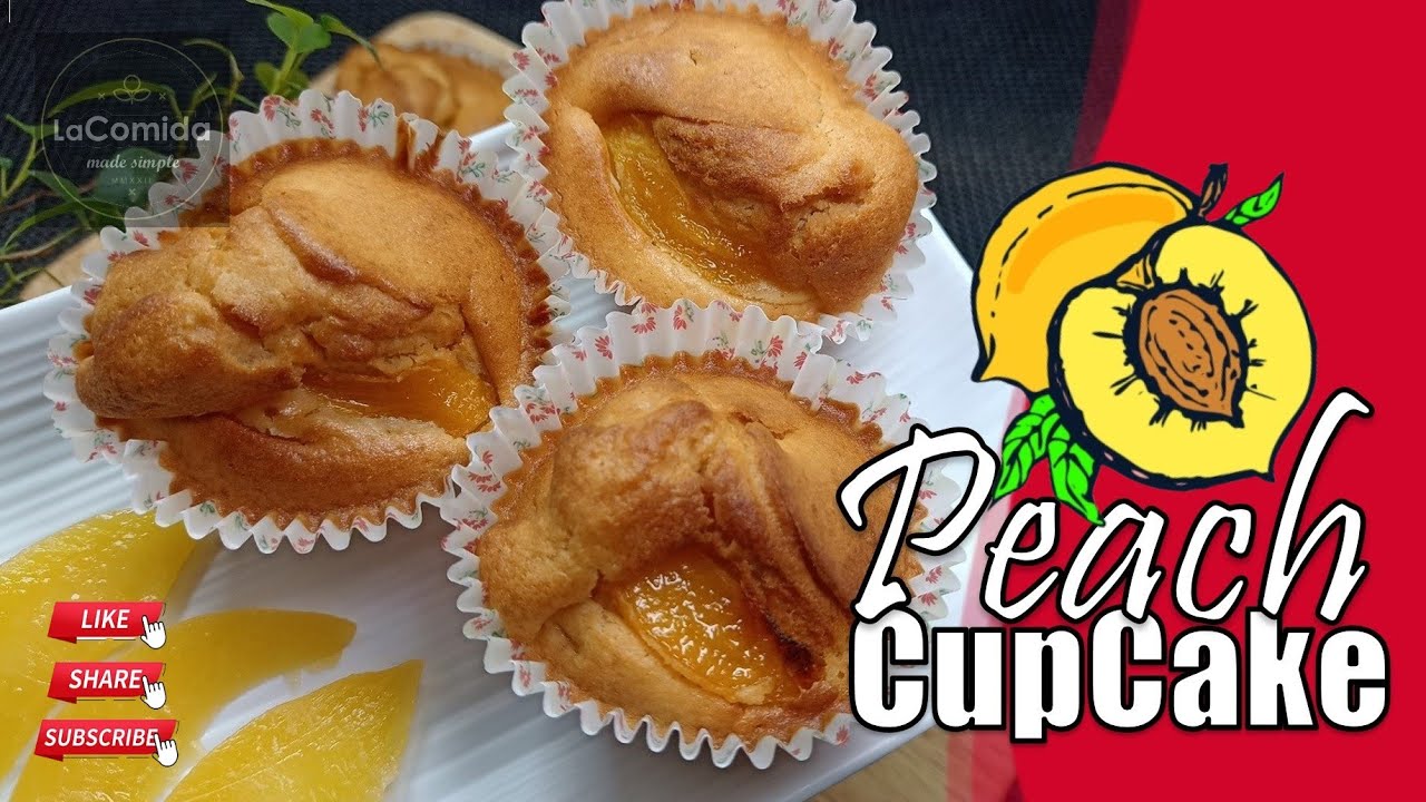 PEACH CUPCAKE RECIPE- NO FROSTING NEEDED!