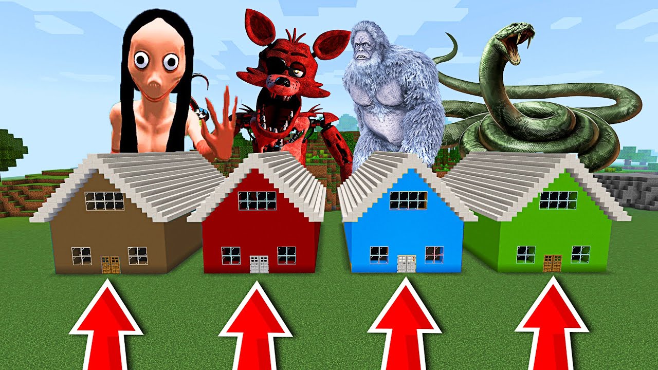 NU ALEGE CASA GREȘITĂ în MINECRAFT ! (Momo, Herobrine, FNAF, Yeti, Anaconda, Granny, The Nun, Rod)