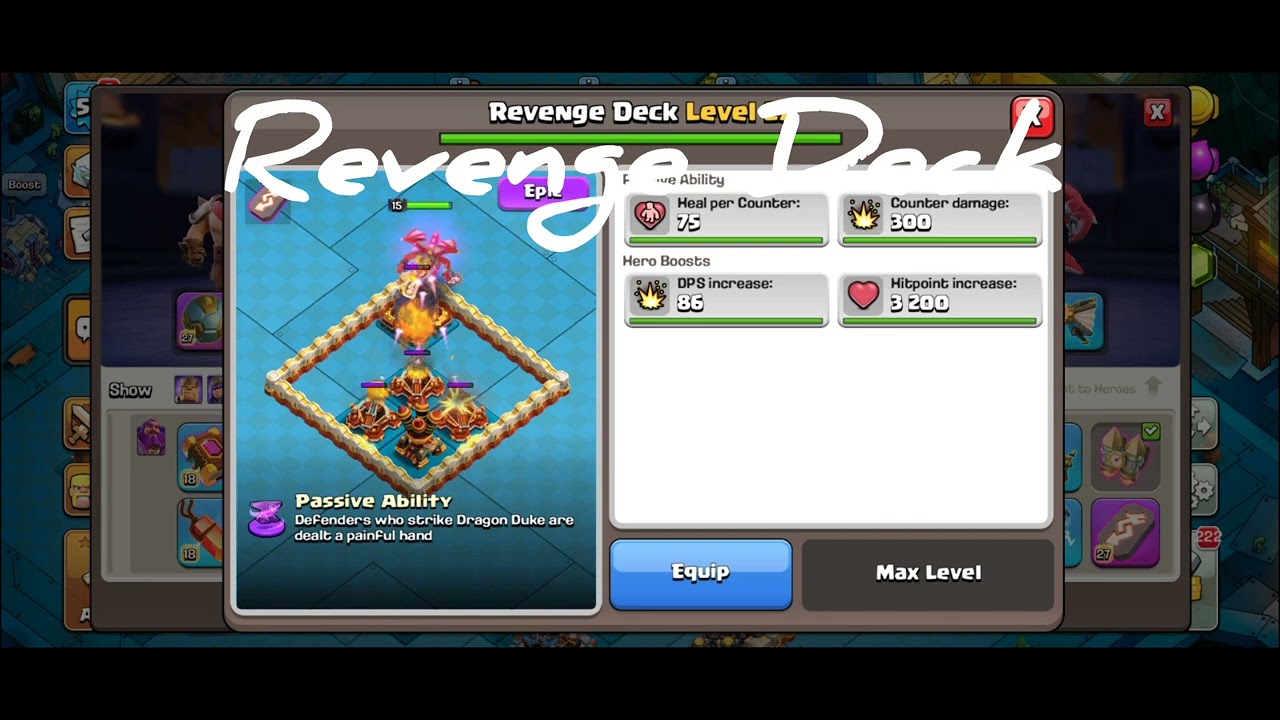 New Epic Equipment Of Dragon Duke  #Revenge Deck @sumit007yt @JudoSloth @PapaMogambo @CLASHINGADDA 