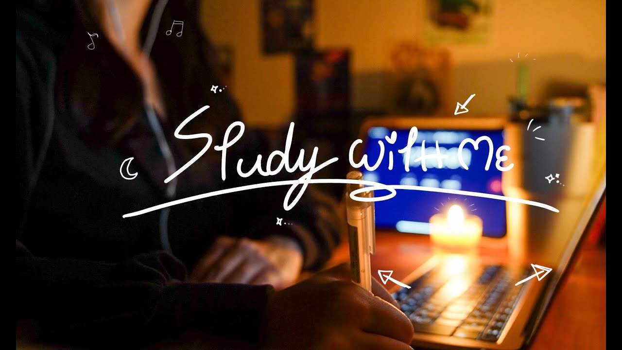 STUDY WITH ME 1hour🌙pomodoro25:5🕑夜風を感じながらのんびり一緒に勉強しましょう〜！BGMなし環境音🌱