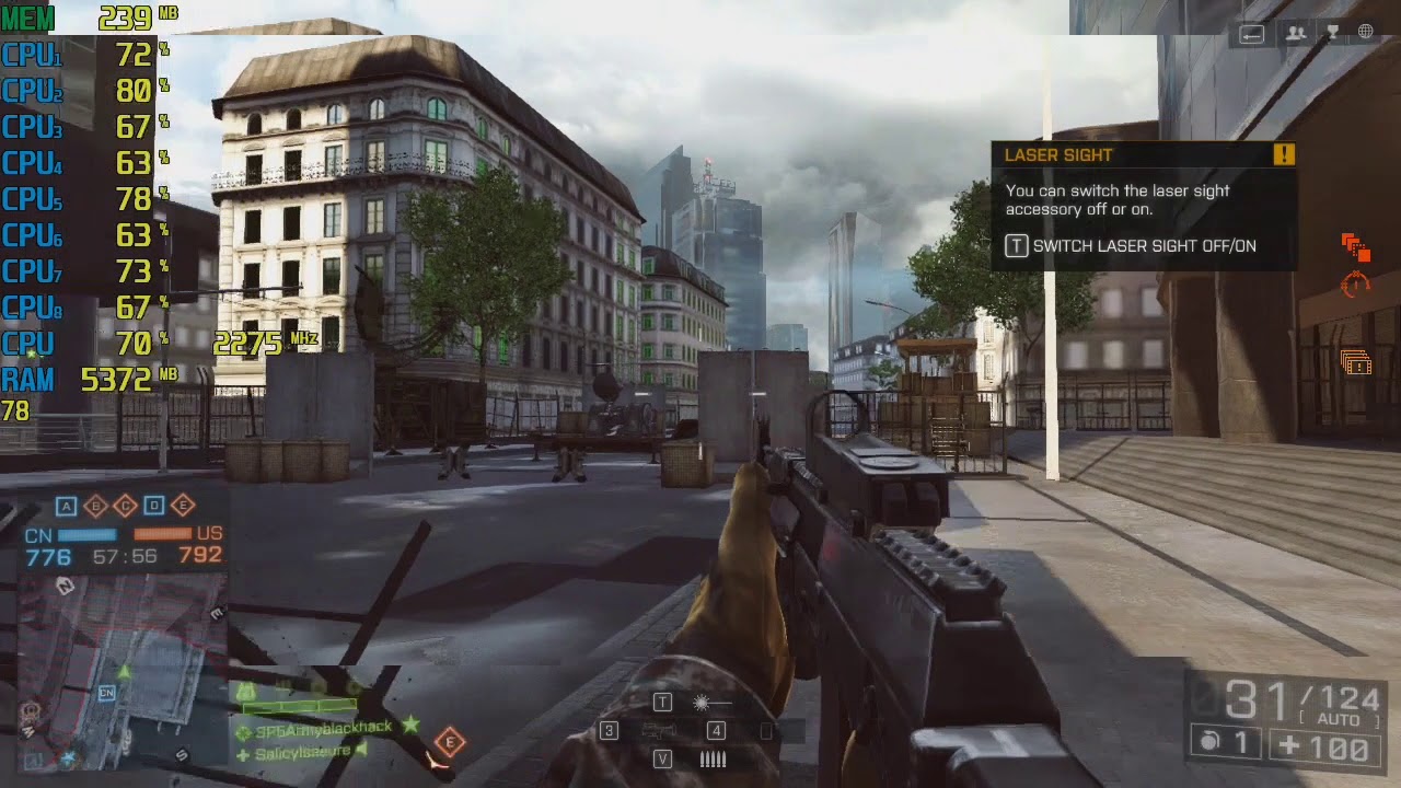 Battlefield 4 MP 64 AMD Ryzen 5 2500U Radeon Vega 8 Gameplay Benchmark Test. HP ENVY x360