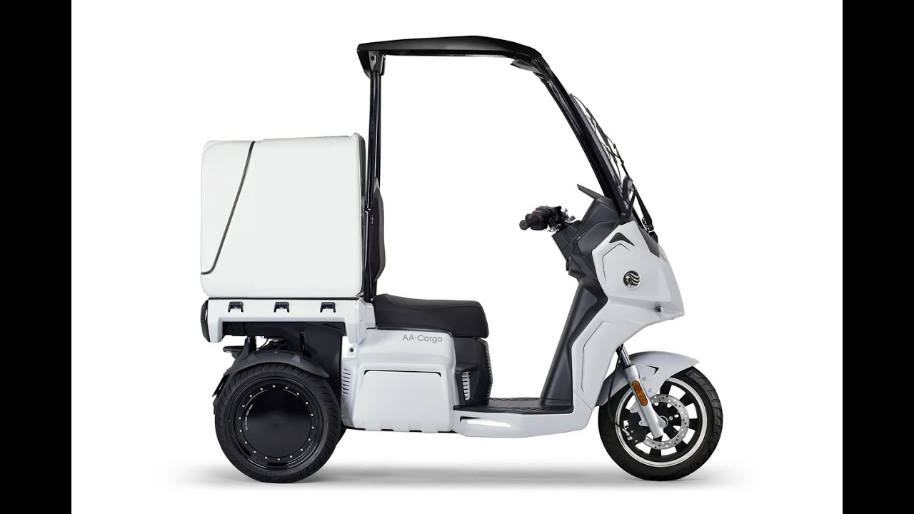 Aidea AACargo 4kw 45mph electric 3-wheeler static review & compared to Super Soco CPx - Green-Mopeds