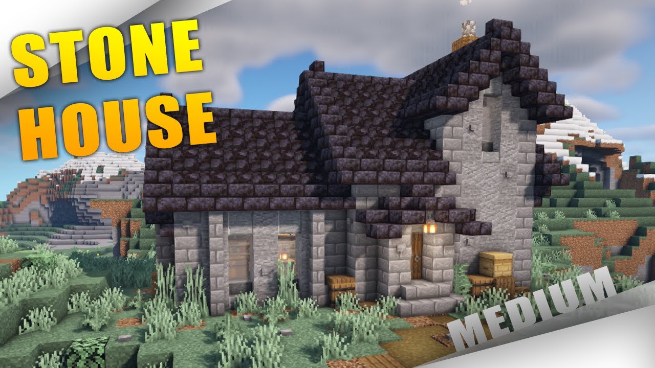 How To Build a STONE HOUSE / BASE Minecraft TUTORIAL