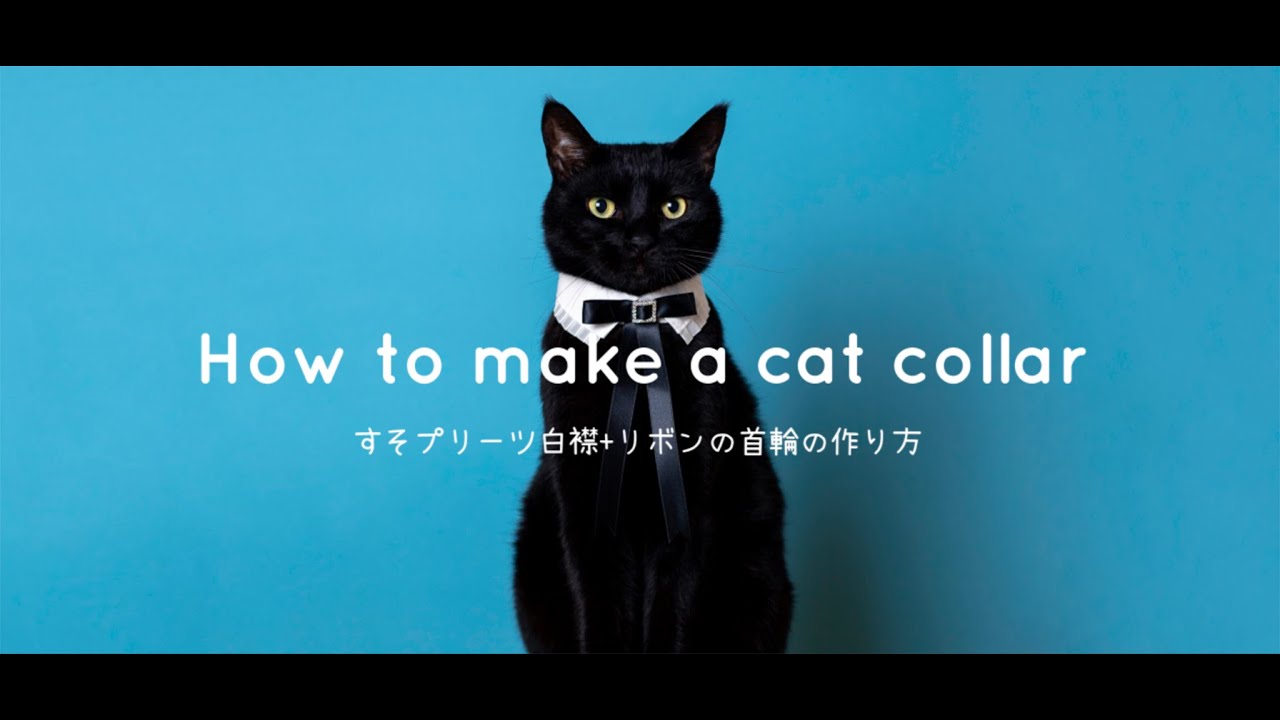 すそプリーツ白襟+リボンの首輪　作り方