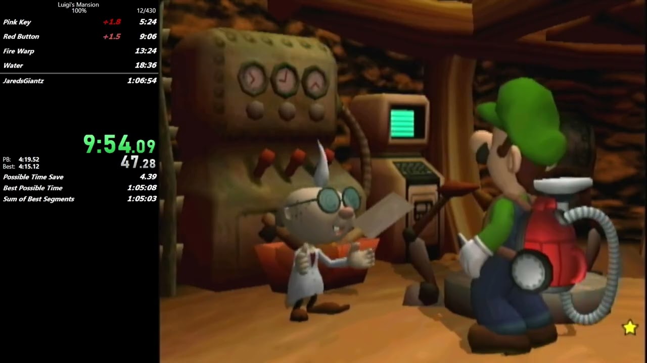Luigi's Mansion 100% Speedrun in 1:06:41