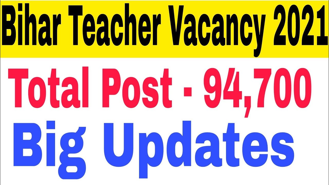 Bihar Teacher Vacancy 2020 | Bihar Teacher Vacancy 2021 | Bihar Teacher |