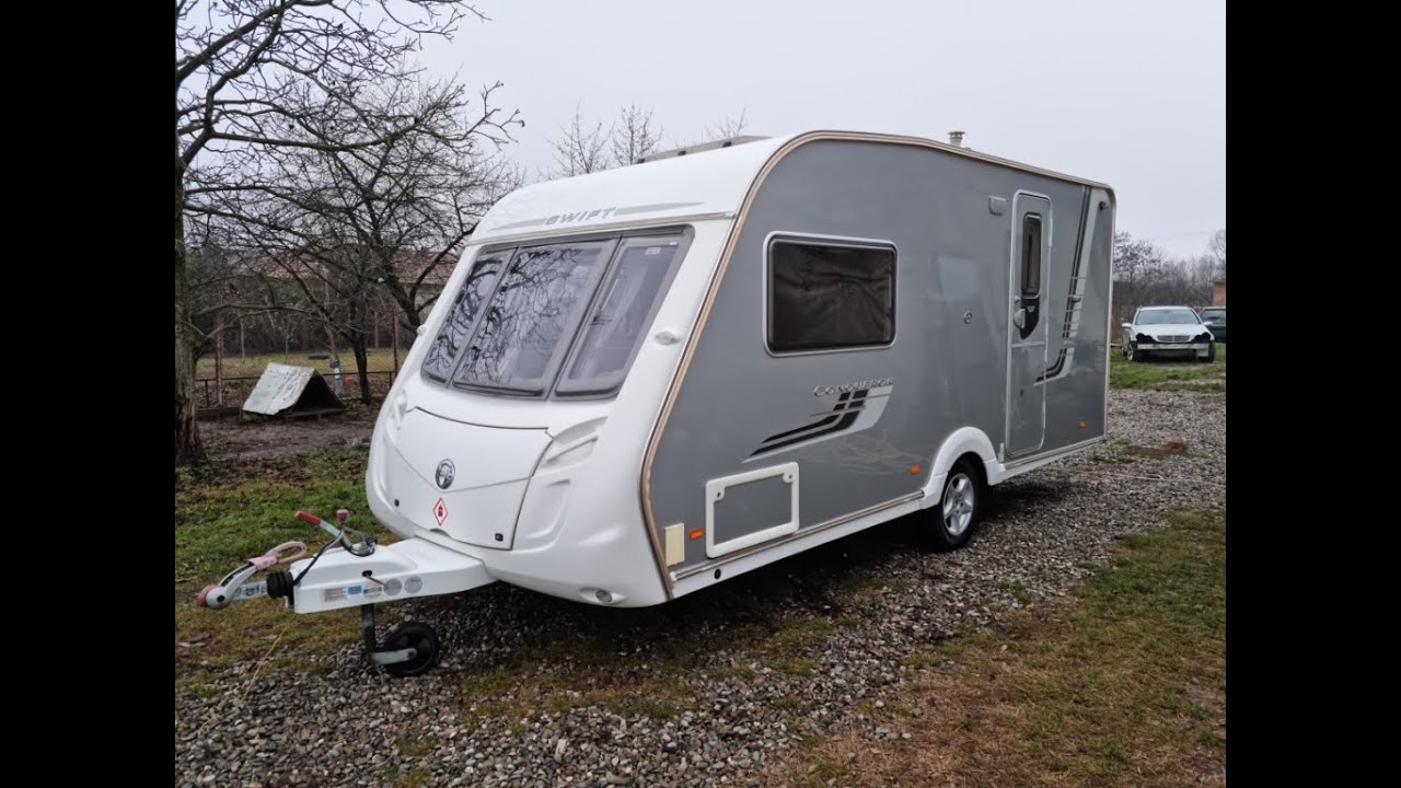 (Prezentare Rulota) Swift Conqueror 2008, Cabina Dus, Boiler Gaz, Cort, Inmatriculata