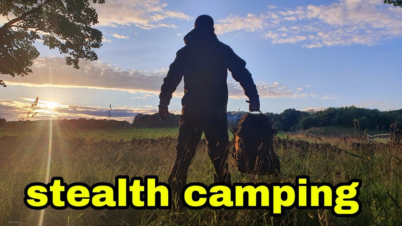 STEALTH CAMPING in a farmers woodland, hammock and tarp solo stealth camping.