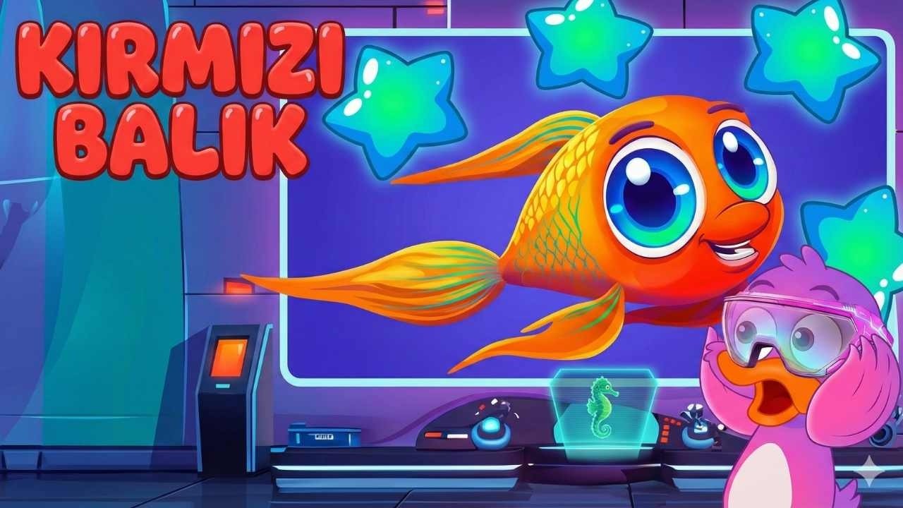 KIRMIZI BALIK GÖLDE KIVRILA KIVRILA YÜZÜYOR EĞİTİCİ ÇOCUK ŞARKILARI
