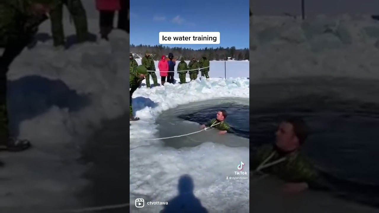 #SHORTS #News Dylan Dyson in Calabogie with military members doing ice water training #ottnews #win
