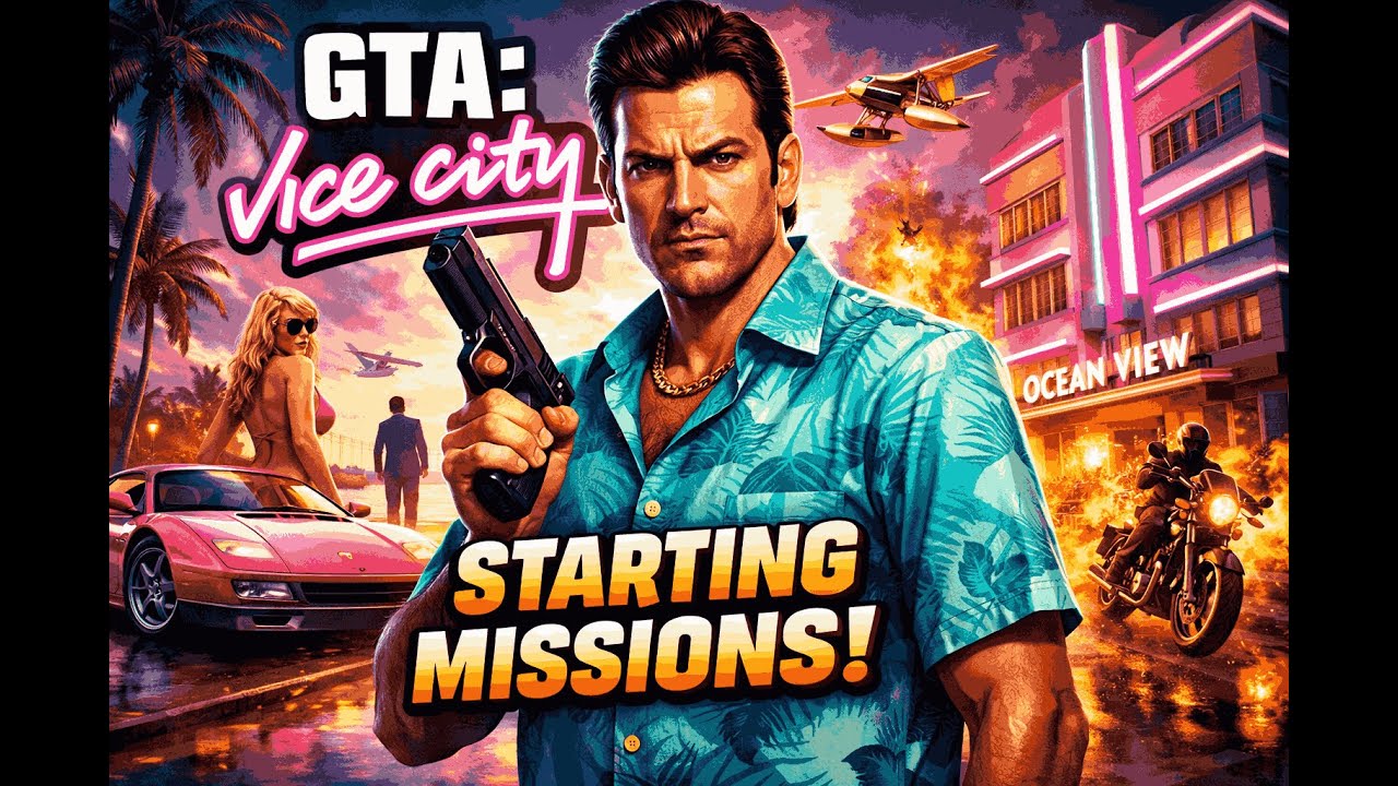 GTA Vice City Gameplay 🔥 First Mission Begins | Starting Missions Walkthrough (Hindi/Urdu) #1