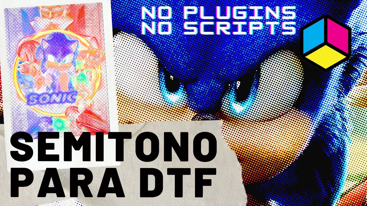 🔵 Semitono para DTF - como quitar el negro sin plugins sin scripts en tela negra - Tipo Simrip