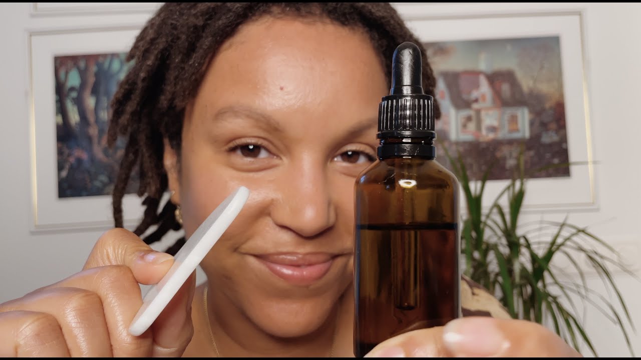 ASMR│Face massage roleplay to help you relax! Oil massage, jade roller + gua sha (layered sounds)