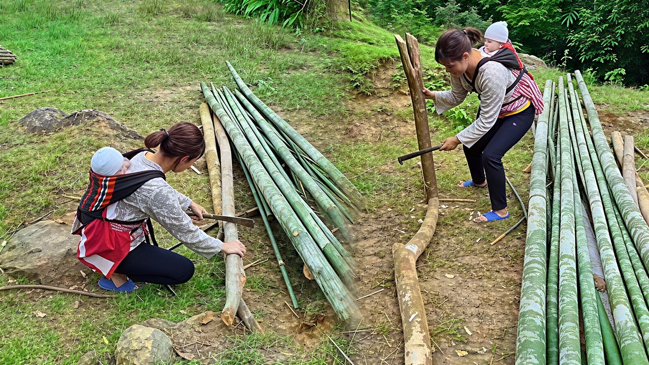 Building My Dream Home Alone: Single Mom&rsquo;s Amazing Bamboo House Build & Daily Routine