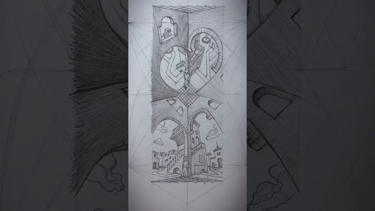 I Drew an Impossible Perspective! #art #drawing #shorts