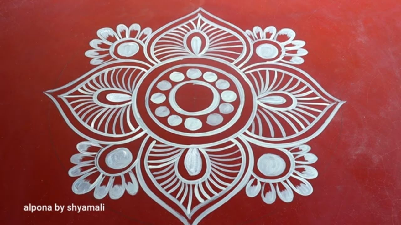 very simple alpona design for festivals / easy alpona design / simple rangoli design