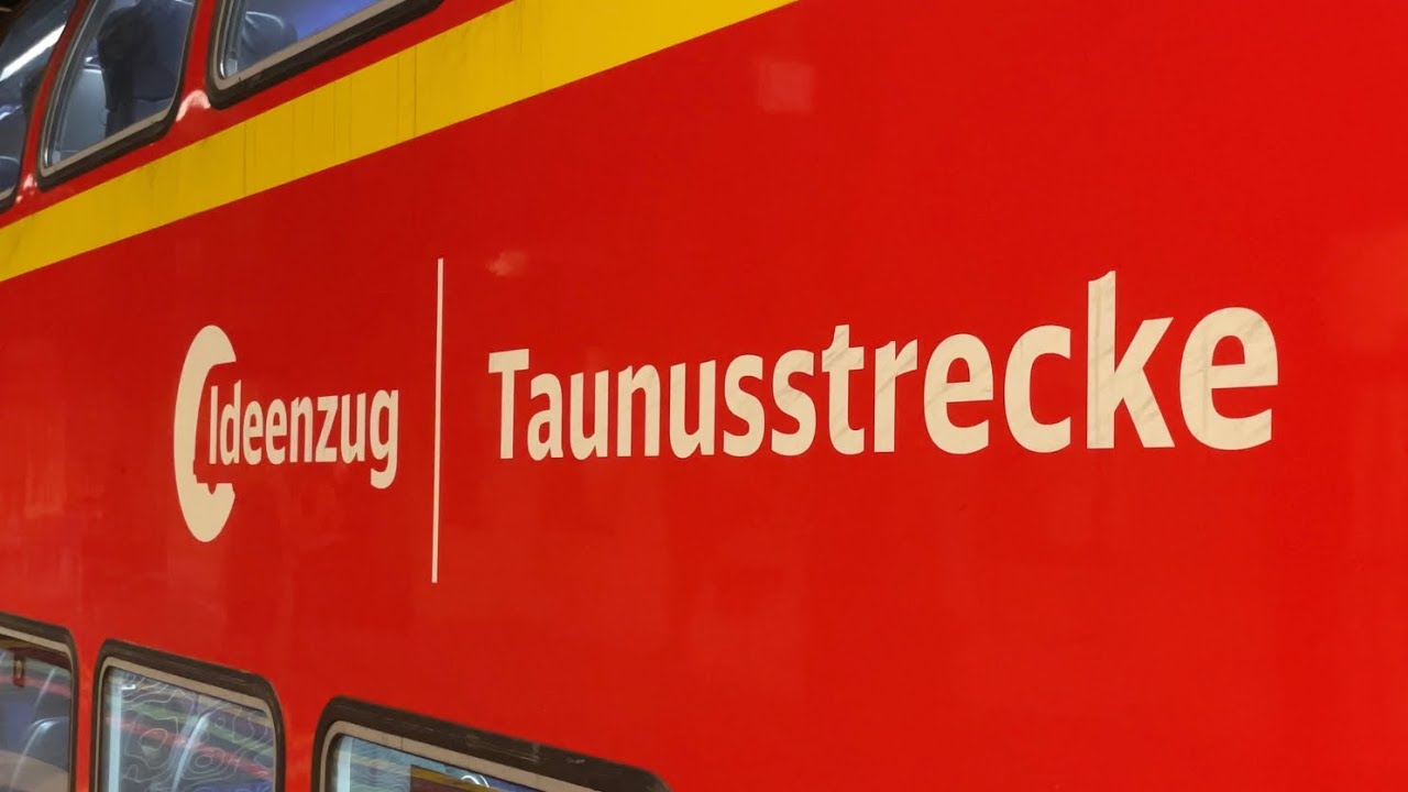 Ausfahrt Br 146 mit Doppelstockwagen und Ideenzug-Wagen, Frankfurt Hbf