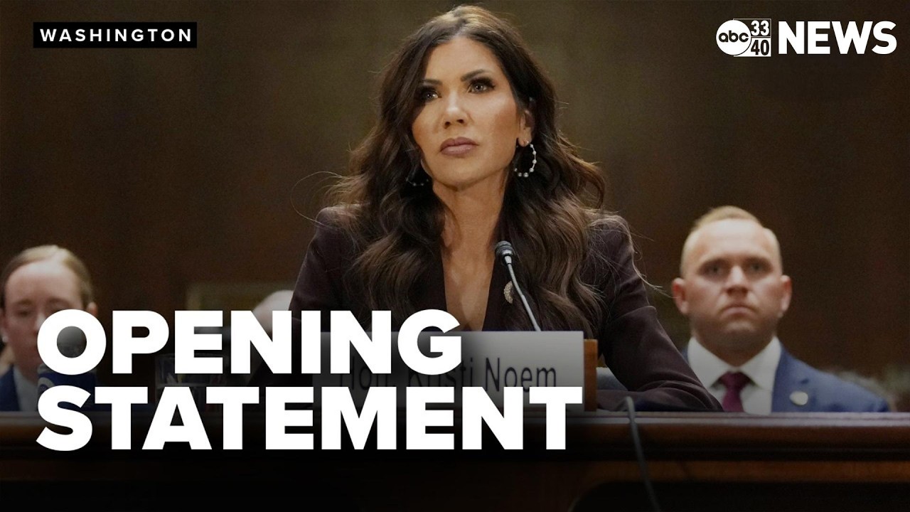 Homeland Security Sec. Kristi Noem delivers opening statement before the Senate Judiciary Committee