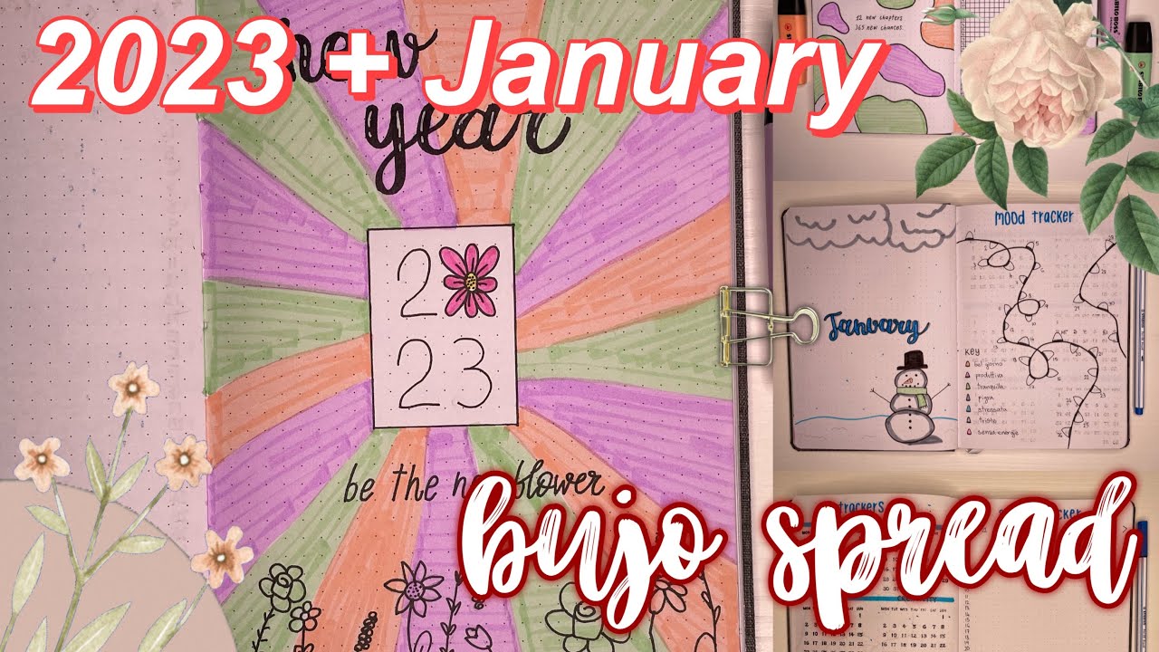 2023 + January BUJO SPREAD🌨️| time lapse, bullett journaling
