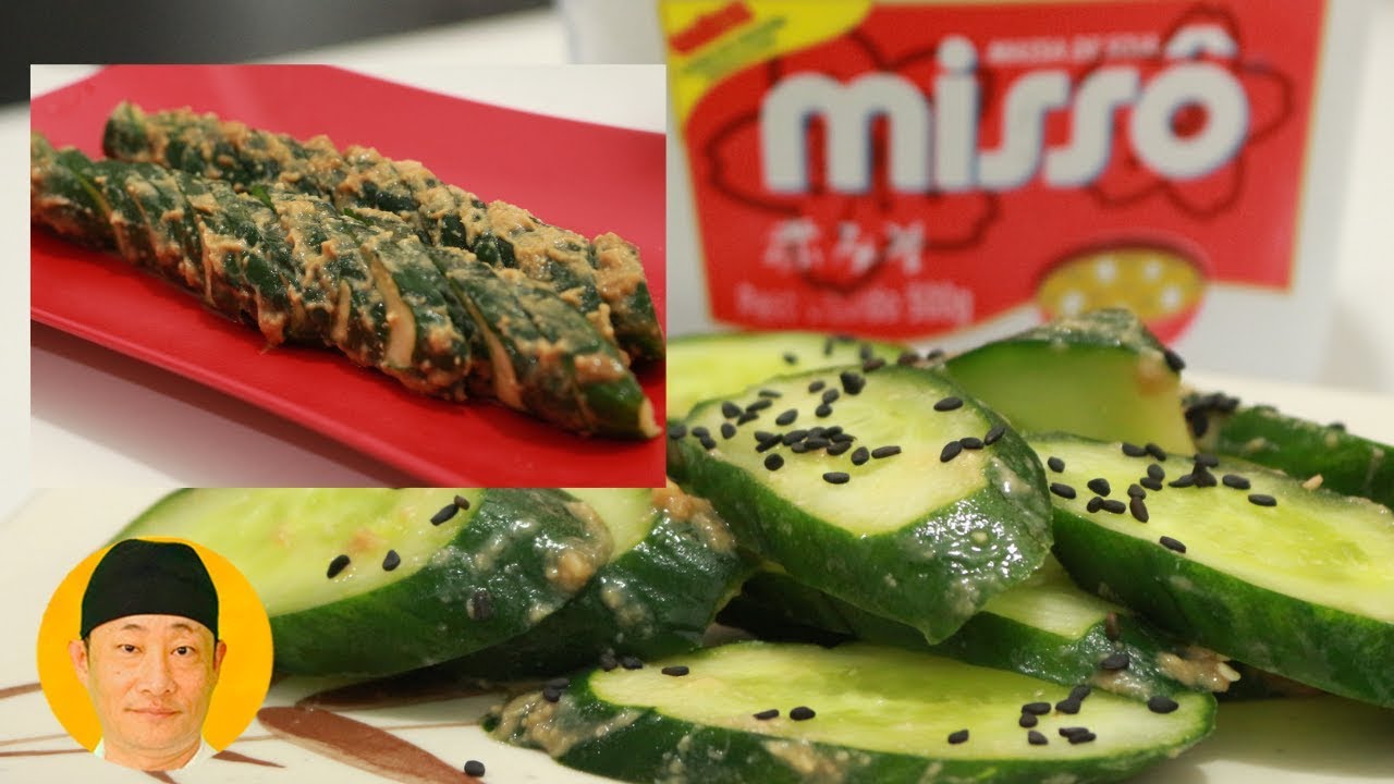 Pepino em conserva com missô