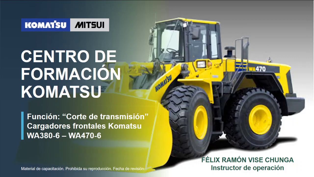 Corte de Transmisión Cargadores Frontales Komatsu WA380 y WA470
