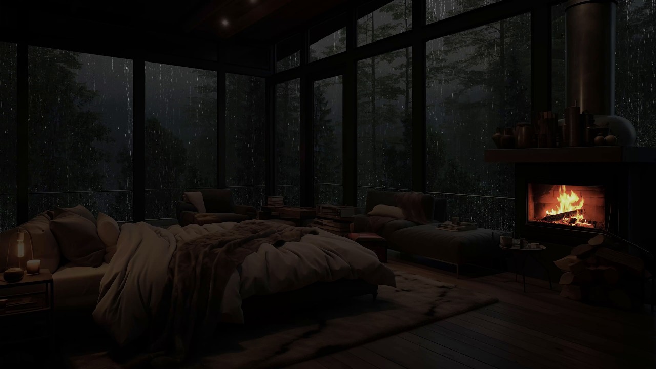 Sons naturais de chuva para ajudar a dormir bem e relaxar | Cabana aconchegante na floresta tropical