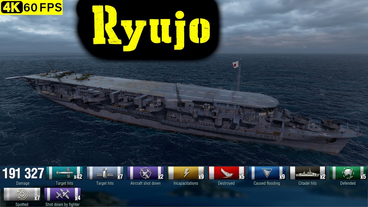 World of Warships Ryūjō Replay - 5 Kills 191.3K DMG(Patch 12.8.0)