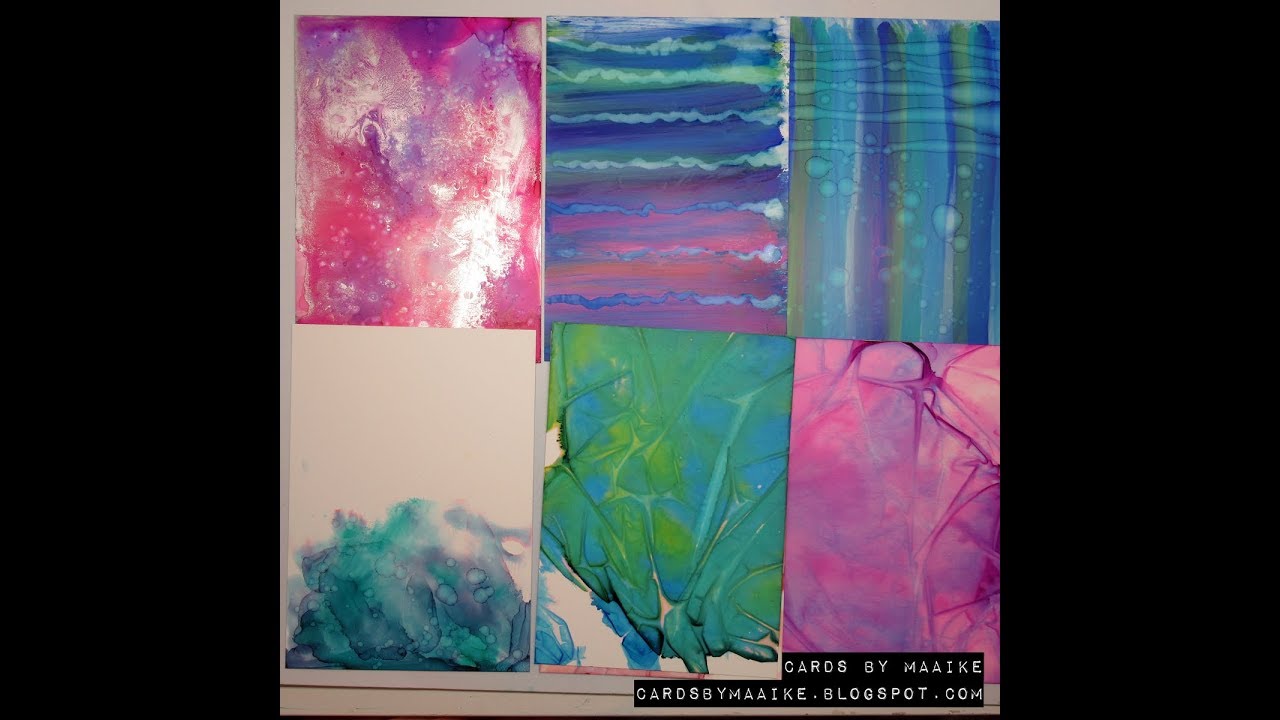 alcohol inks and watercolor techniques   experiment