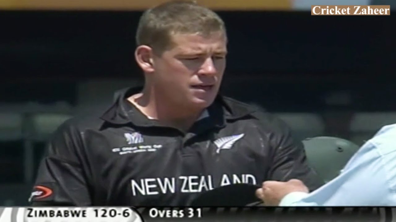 Jacob Oram bowling 4 maiden overs in one Match | New Zealand vs Zimbabwe