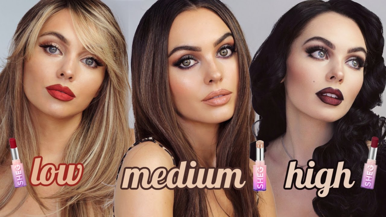LOW, MEDIUM & HIGH contrast makeup👱🏼‍♀️👩🏽👩🏻 GLAM makeup edition ft. SHEGLAM 💄