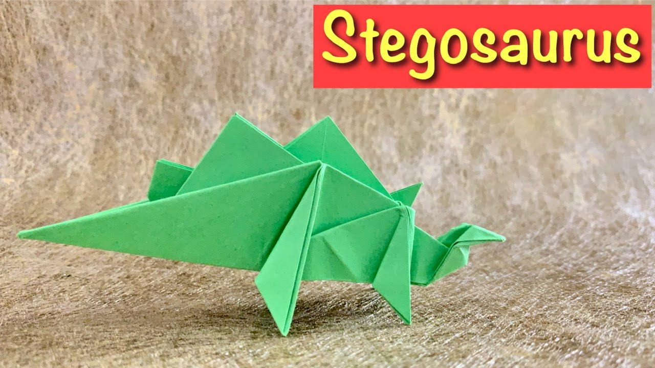 ORIGAMI DINOSAUR STEGOSAURUS | PAPER CRAFT | EASY