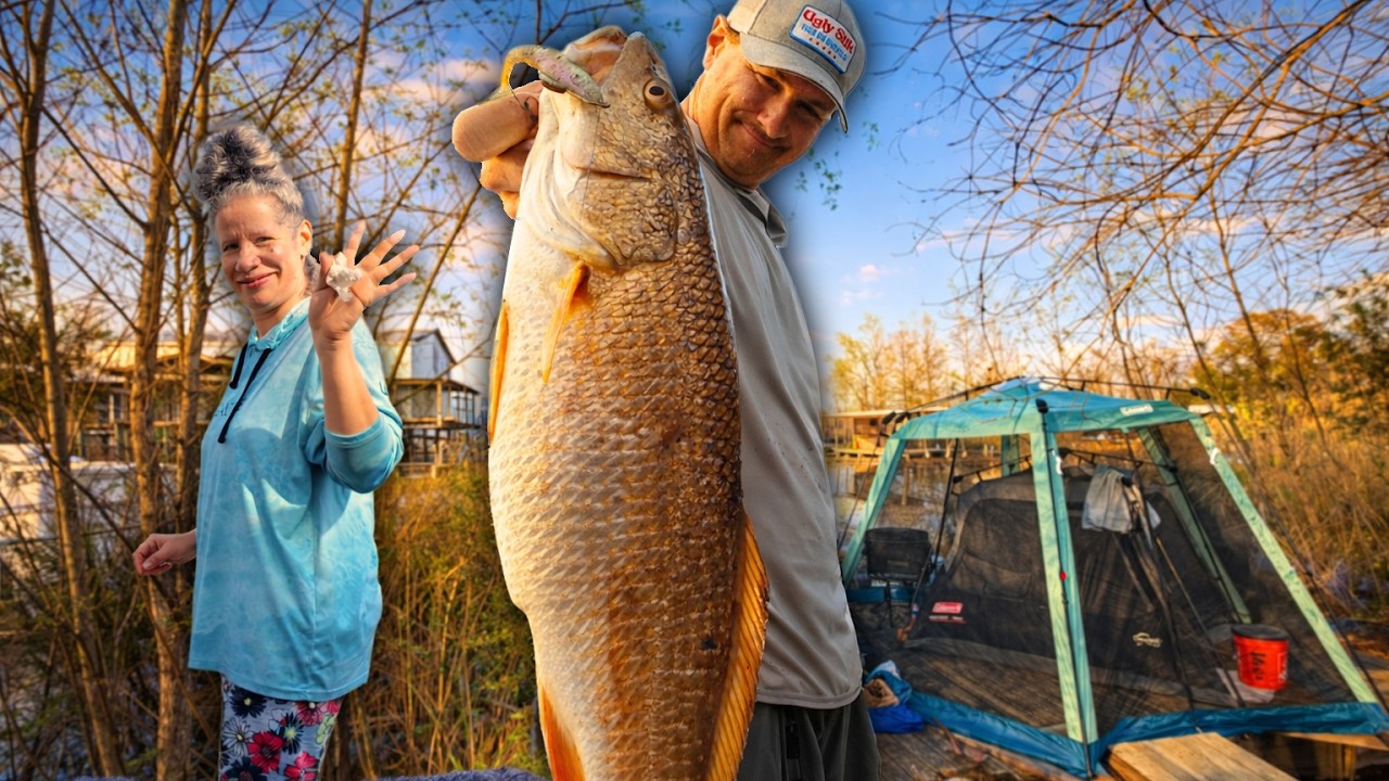 I Took My WIFE Camping at the New Camp Lease! ( Catch and Cook )