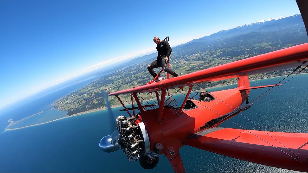 First time wing walker shows no fear.