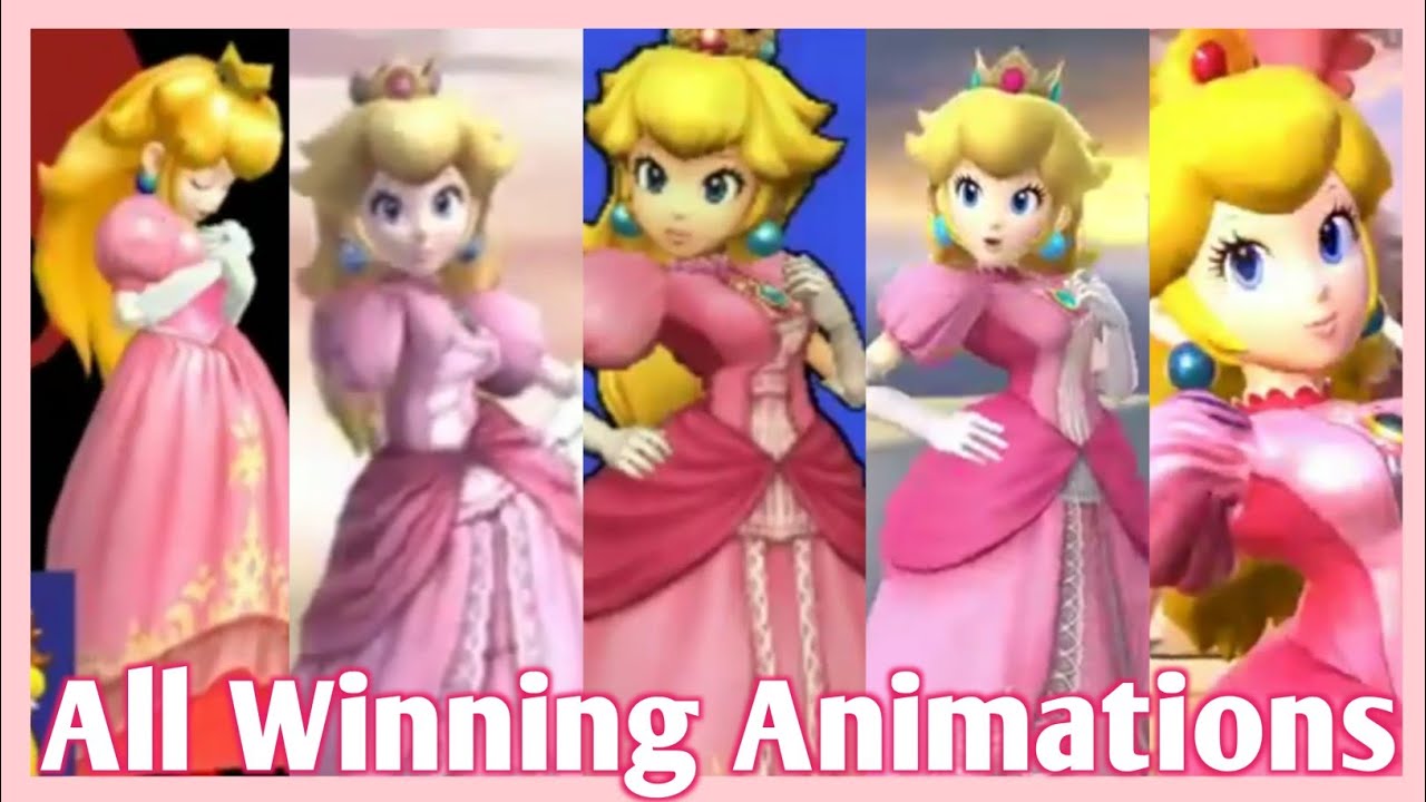❤️Smash Bros - Peach Winning Animations (Updated)❤️