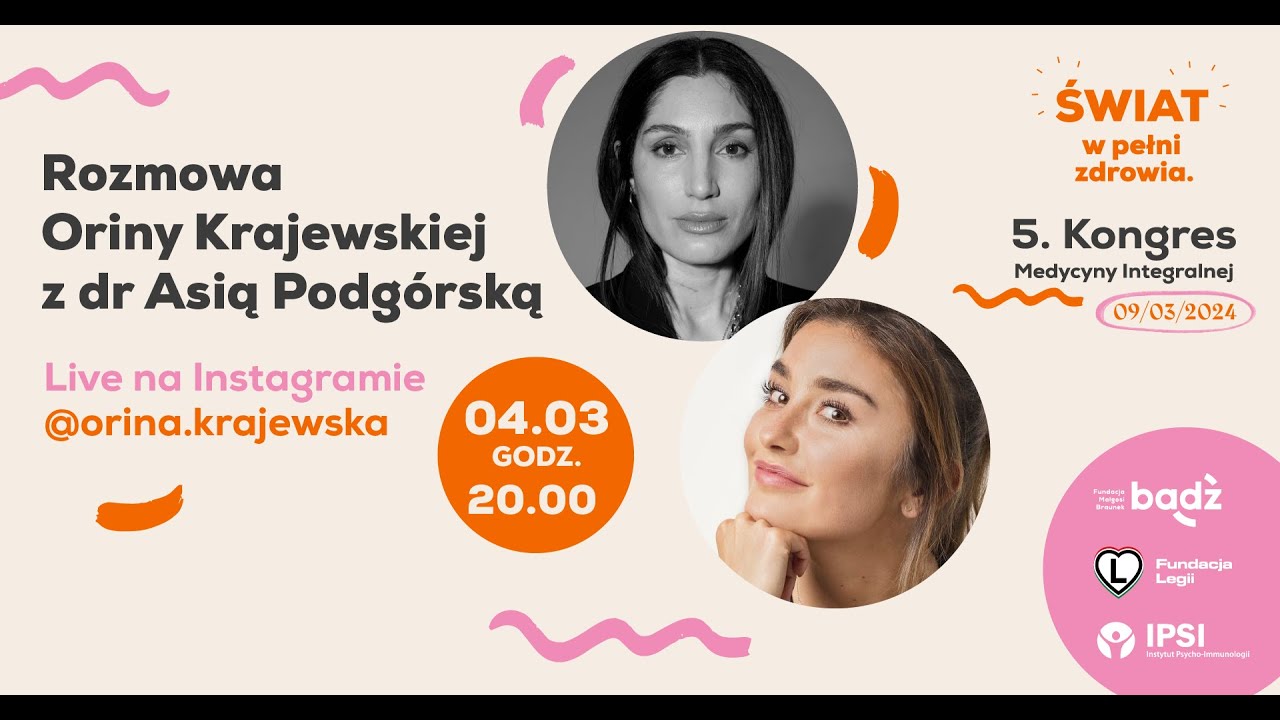 Orina Krajewska x dr Joanna Podg&oacute;rska x Fundacja Bądź 🟠 5. Kongres Medycyny Integralnej 9 marca 2024