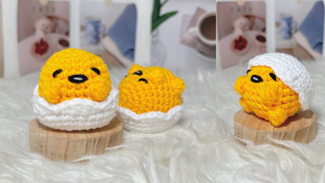 Crochet Gudetama Amigurumi Tutorial | Cute Mini Plushie | Boneka Rajut