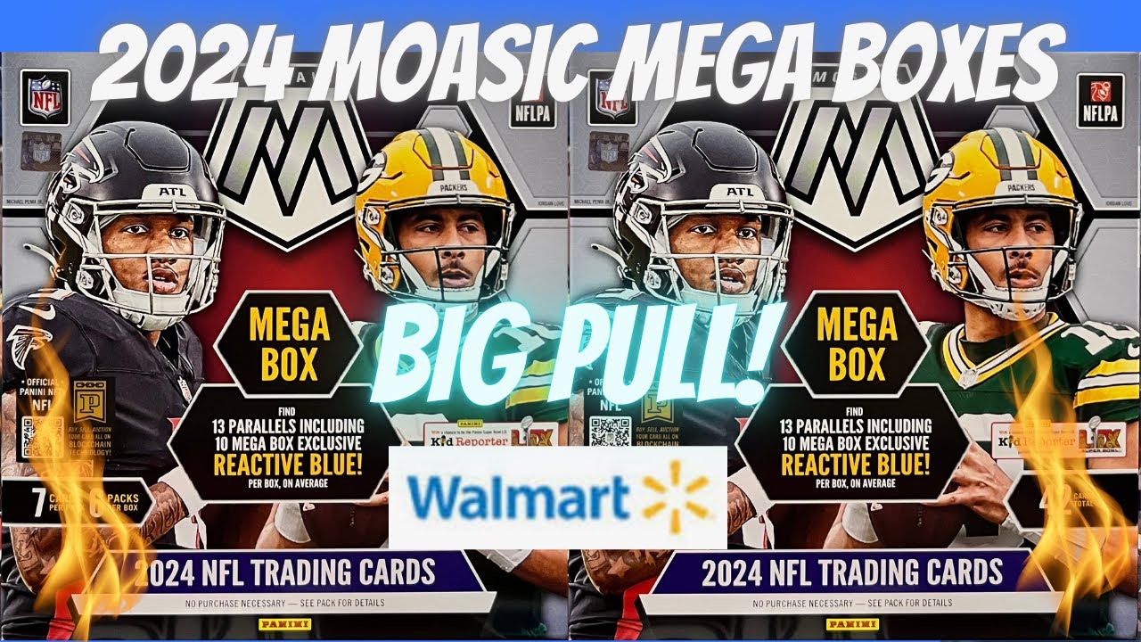 💥 2024 Panini Mosaic Football Mega Boxes Walmart Reactive Blue Parallels ** Top RC Pull **