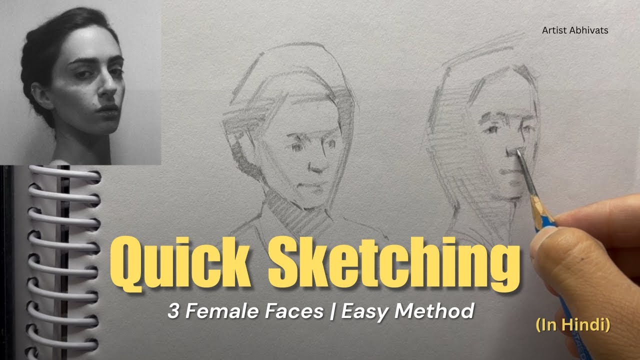 How To Do Quick Sketches | Female Face | Step by Step Demonstration
