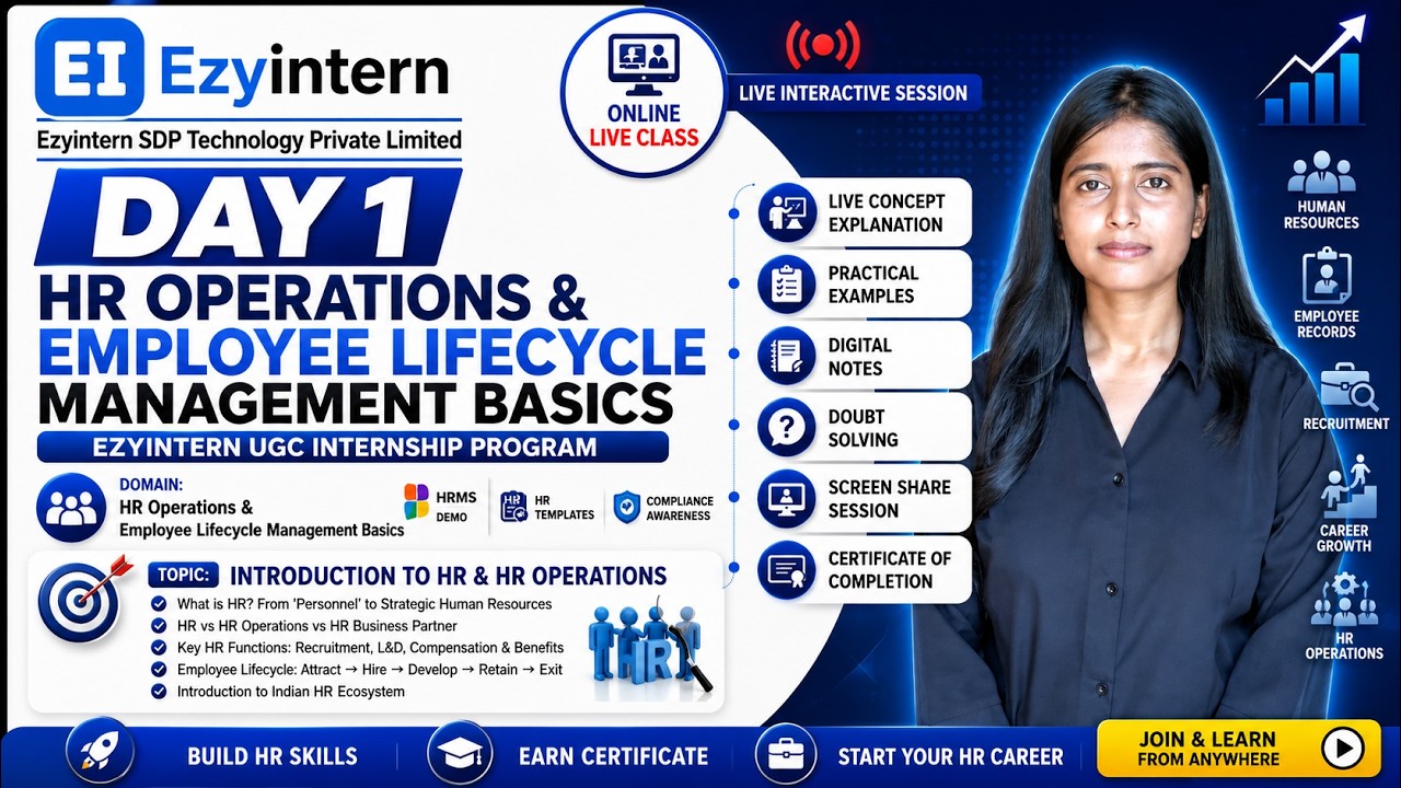 Day 1: Introduction to HR & HR Operations | EzyIntern UGC Internship Program
