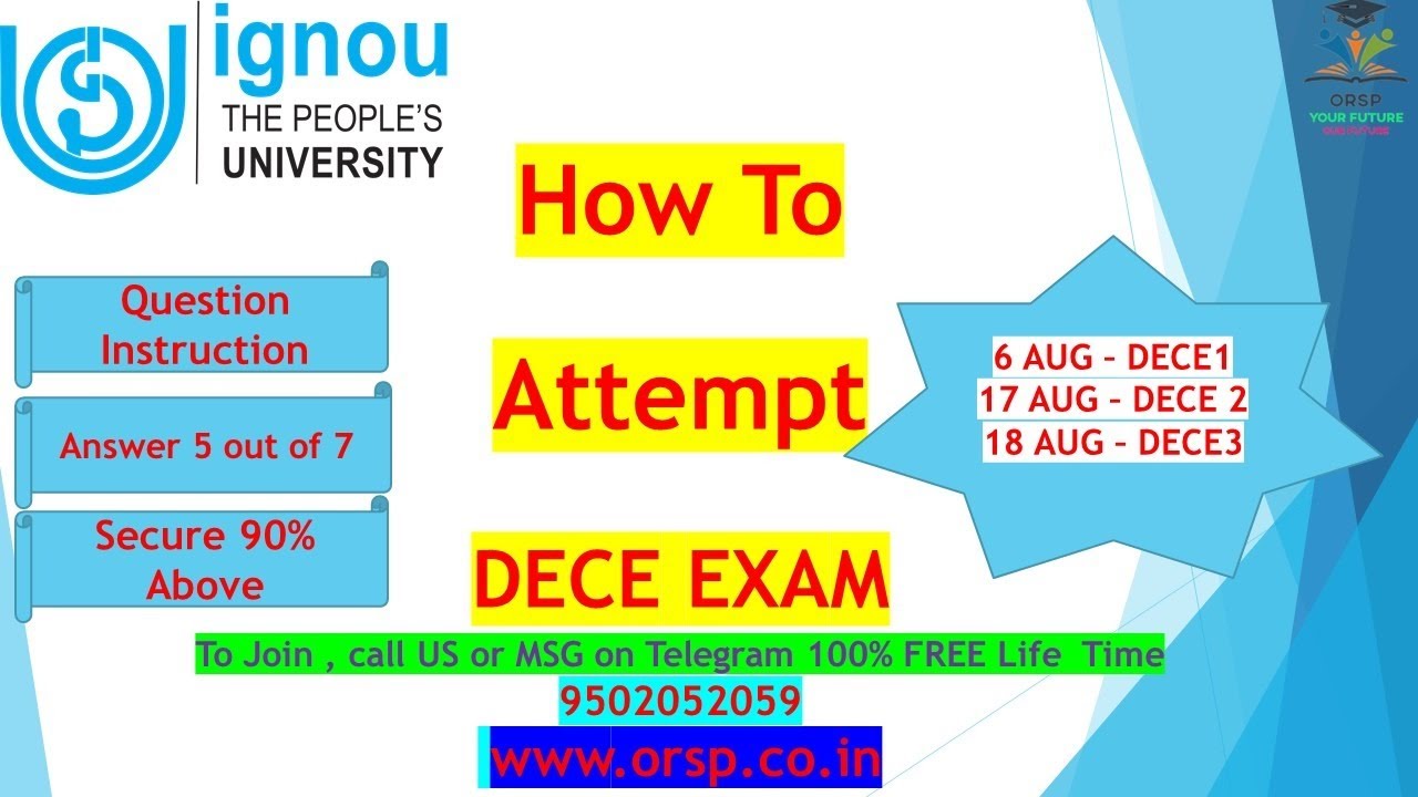 | How TO Attempt DECE Exam | Exam Time Preparation | DECE | IGNOU | ORSP |