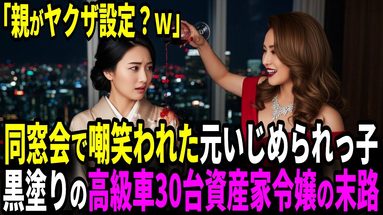 「親がヤクザ設定だっけ？ｗ」同窓会で嘲笑された私、直後に黒塗り高級車の車列が現れ…【スカッとする話】【朗読】