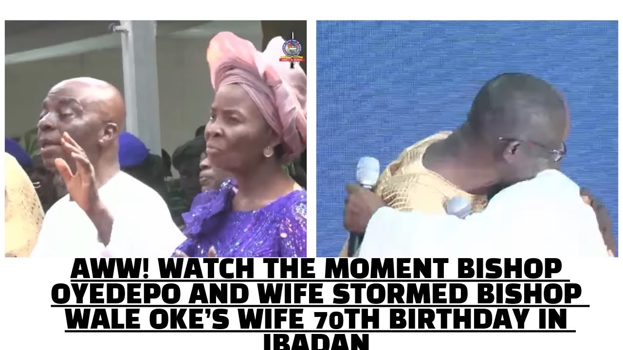 🥰AWW!WATCH THE MOMENT BISHOP OYEDEPO AND WIFE STORMED BISHOP WALE OKE’S WIFE 70TH BIRTHDAY IN IBADAN