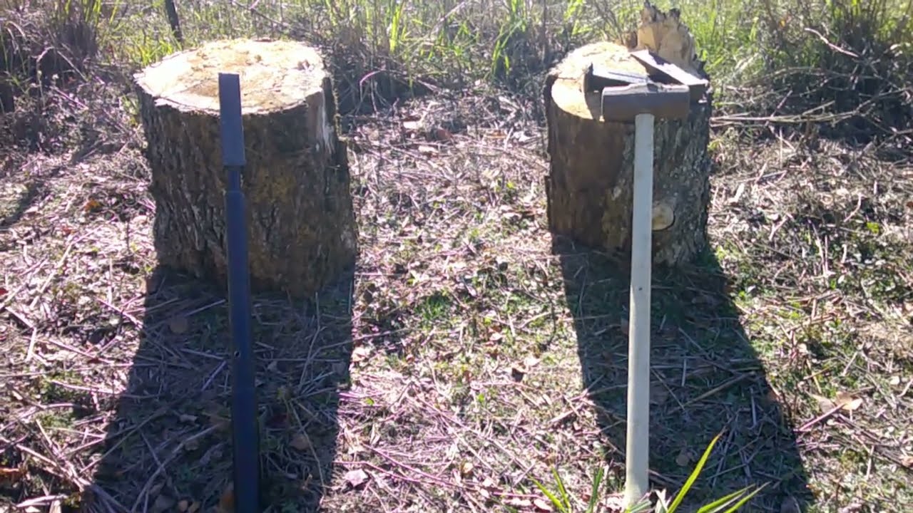 Splitting Firewood.  The Manual Slide Log Splitter versus the Sledge Hammer and Wedges