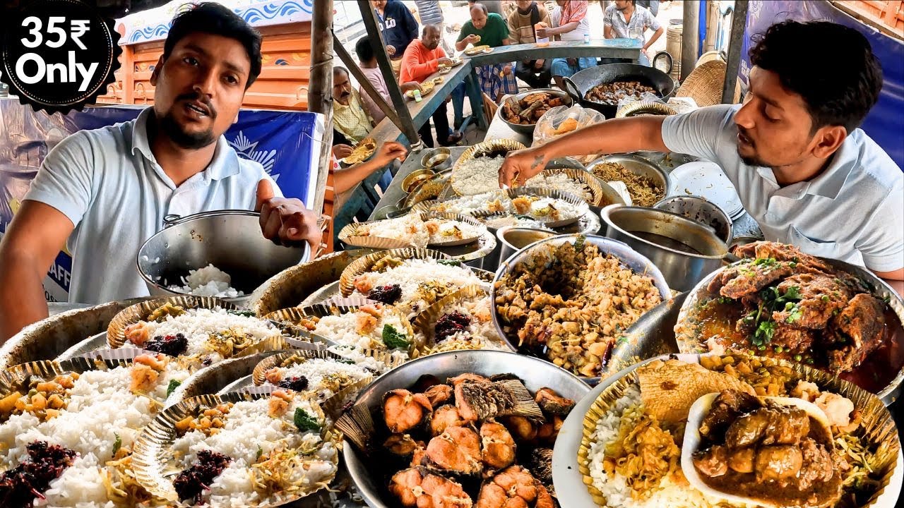 India’s Cheapest THALI Only Rs 35/- | Cheapest FOOD Of Kolkata | Street Food India