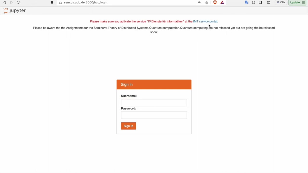 Issue with JupyterHub UPB | Not able to register for Project/Seminar ? | Nikhil Jha