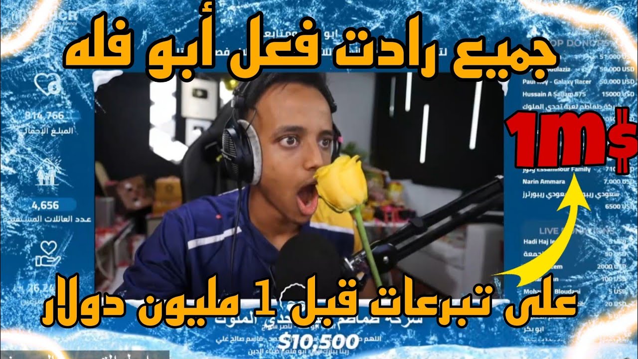 جميع رادت فعل أبو فله على المتبرعين قبل 1مليون دولار  | ومفاجأة اصدقاء ابوفله عند وصول مبلغ 1مليون