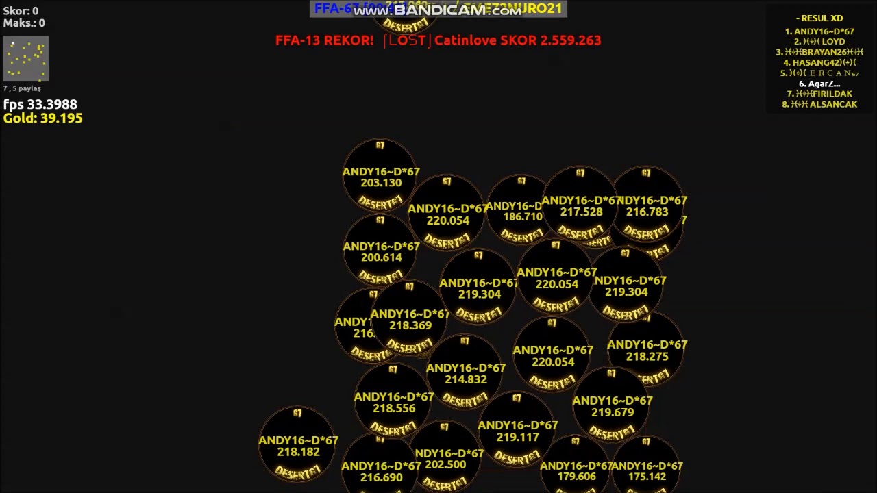 AGARZ FFA-67 REKOR ANDY16~D*67 SKOR 5.363.816!!!