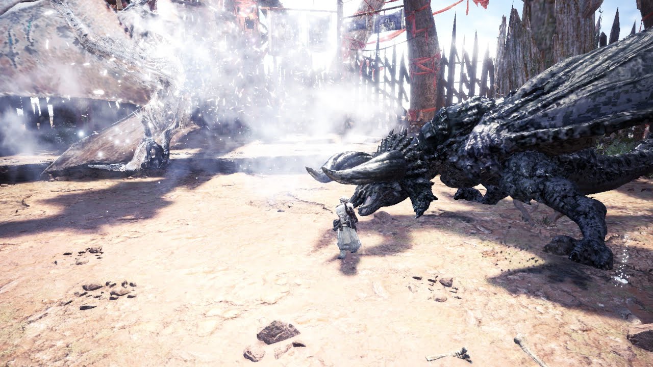 black diablos vs shrieking legiana but they have a speed effected(mhw full fight)