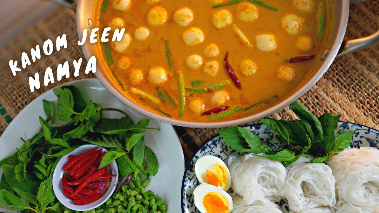HERBACEOUS FISH CURRY NOODLES | KANOM JEEN NAMYA | ขนมจีนน้ำยา